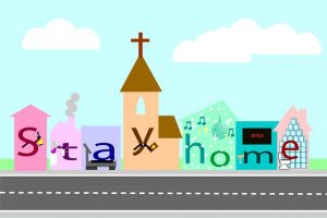 Kirche Häuser stay home Corona